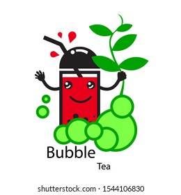 bubble tea logo for tea shop or other water