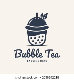 Bubble Tea Logo Simple Template