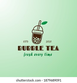 bubble tea logo vector design template