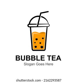 bubble tea logo vector template