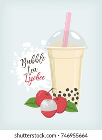 Bubble tea Lychee vector