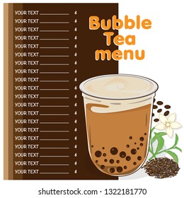 bubble tea menu graphic template