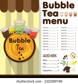 bubble tea menu graphic template