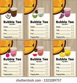 bubble tea menu graphic template