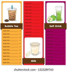 bubble tea menu graphic template