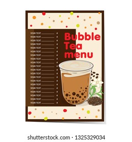 bubble tea menu graphic template