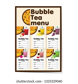 bubble tea menu graphic template