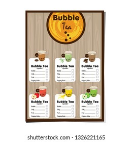 bubble tea menu graphic template