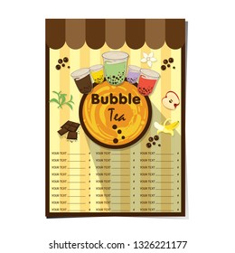 bubble tea menu graphic template