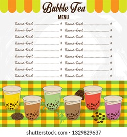 bubble tea menu graphic template