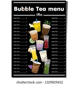 Bubble Tea Menu Graphic Template