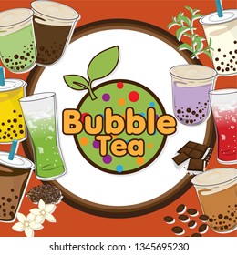 bubble tea menu graphic template