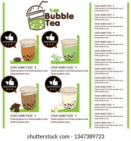 bubble tea menu graphic template