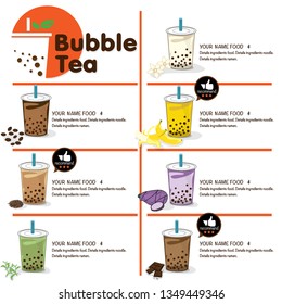 bubble tea menu graphic template