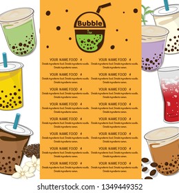 bubble tea menu graphic template