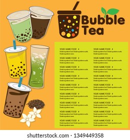 bubble tea menu graphic template