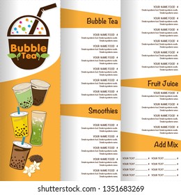 bubble tea menu graphic template