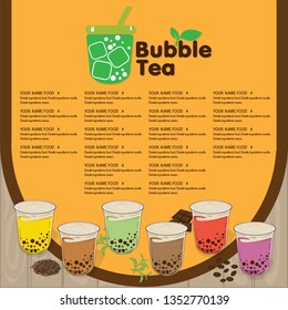 bubble tea menu graphic template