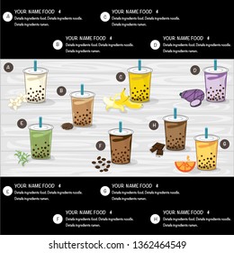 bubble tea menu graphic template