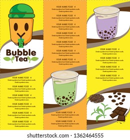 bubble tea menu graphic template