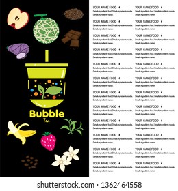 bubble tea menu graphic template