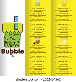 bubble tea menu graphic template