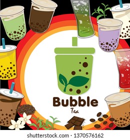 bubble tea menu graphic template