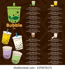 bubble tea menu graphic template