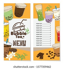 bubble tea menu graphic template