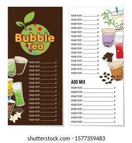 bubble tea menu graphic template