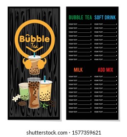 bubble tea menu graphic template
