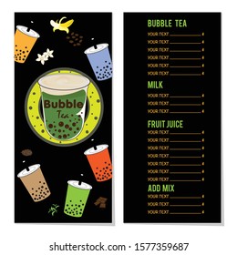 Bubble Tea Menu Graphic Template