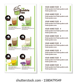 bubble tea menu graphic template