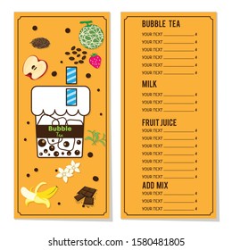 Bubble Tea Menu Graphic Template