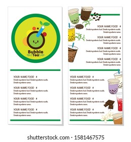 bubble tea menu graphic template