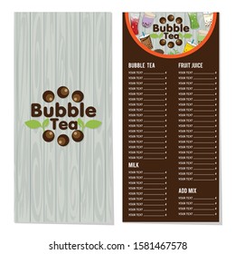 bubble tea menu graphic template