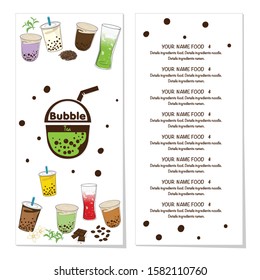 bubble tea menu graphic template