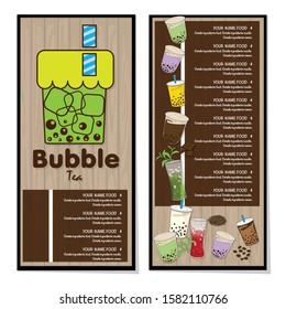 bubble tea menu graphic template