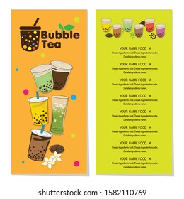 bubble tea menu graphic template