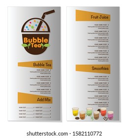 Bubble Tea Menu Graphic Template