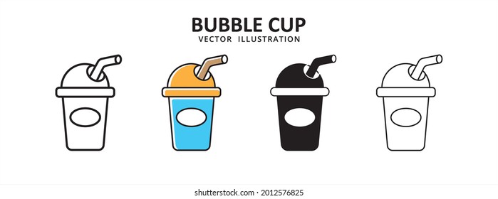 Bubble Teemilch Getränk Eisbecher Vektorsymbol Design. Köstliche Grafik-Design-Illustration für Snacks