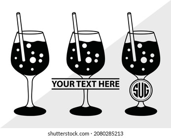 Bubble Tea Monogram, Bubble Milk Tea, Printable Vector Illustration