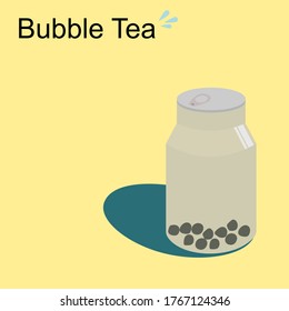 Bubble Tea  on a yellow background