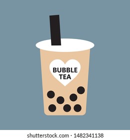 The Bubble Tea, Pearl milk tea, black pearls is Taiwanese famous and popular drink vector.