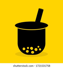 The Bubble Tea, Pearl milk tea, Boba milk tea,tapioca,llustration,Vector.