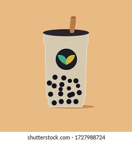 The Bubble Tea, Pearl milk tea. Isolated 