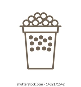 Bubble tea or Pearl milk tea line vector icon