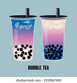 The Bubble Tea, Pearl milk tea, mix blue butterfly milk tea. Mix drinks Bubble Tea is Taiwanese famous and popular.