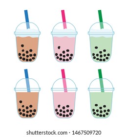 The Bubble Tea, Pearl milk tea and popular drink vector, illustration 