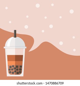 Bubble tea or Pearl milk tea poster template, vector illustration